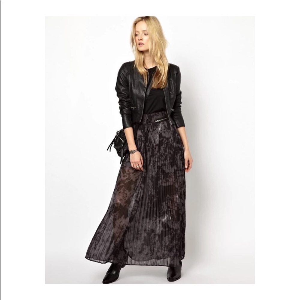 The Kooples Sport Maxi Skirt in Marble Print